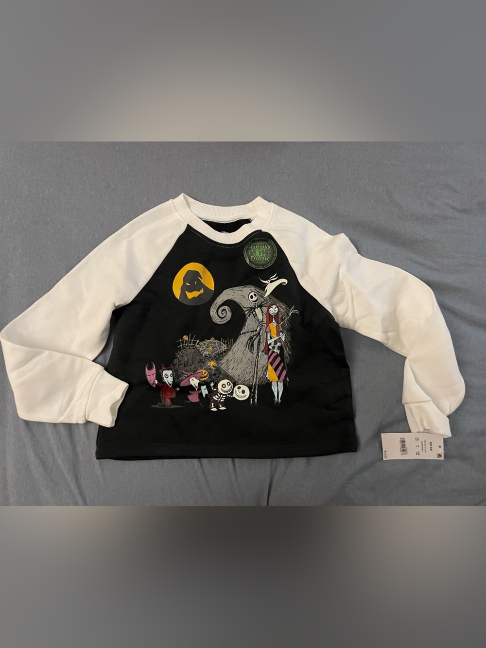 Disney Black and White Raglan Sweatshirt with Nightmare Before Christmas